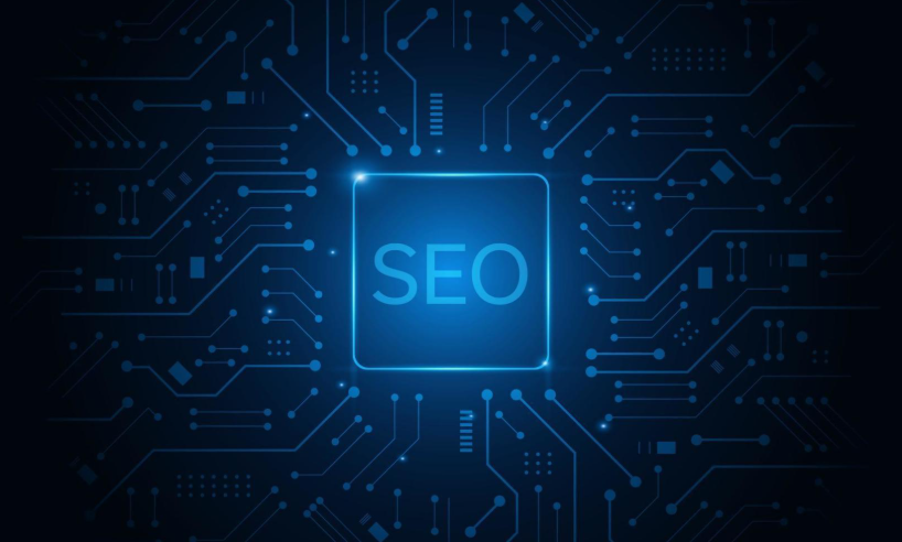 complex digital interface graphic illustrating the flow of data points between a high-performing website, Core Web Vitals metrics, and a search engine result page, representing Advanced SEO Strategies.